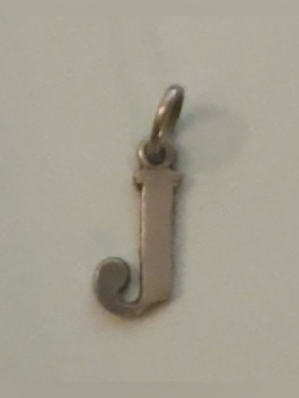 Initial J Pendant Charm in Portuguese Silver
